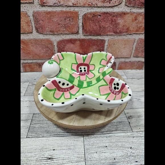 Hannabells by Johnna Elstob for Silvestri Butterfly Condiment Dip Serving Dish - Picture 3 of 9